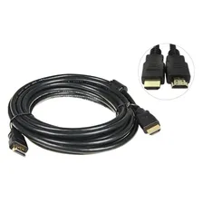 Кабель соединительный аудио-видео PREMIER 5-813, HDMI (m) - HDMI (m) , ver 1.4, 5м, GOLD, ф/фильтр, черный